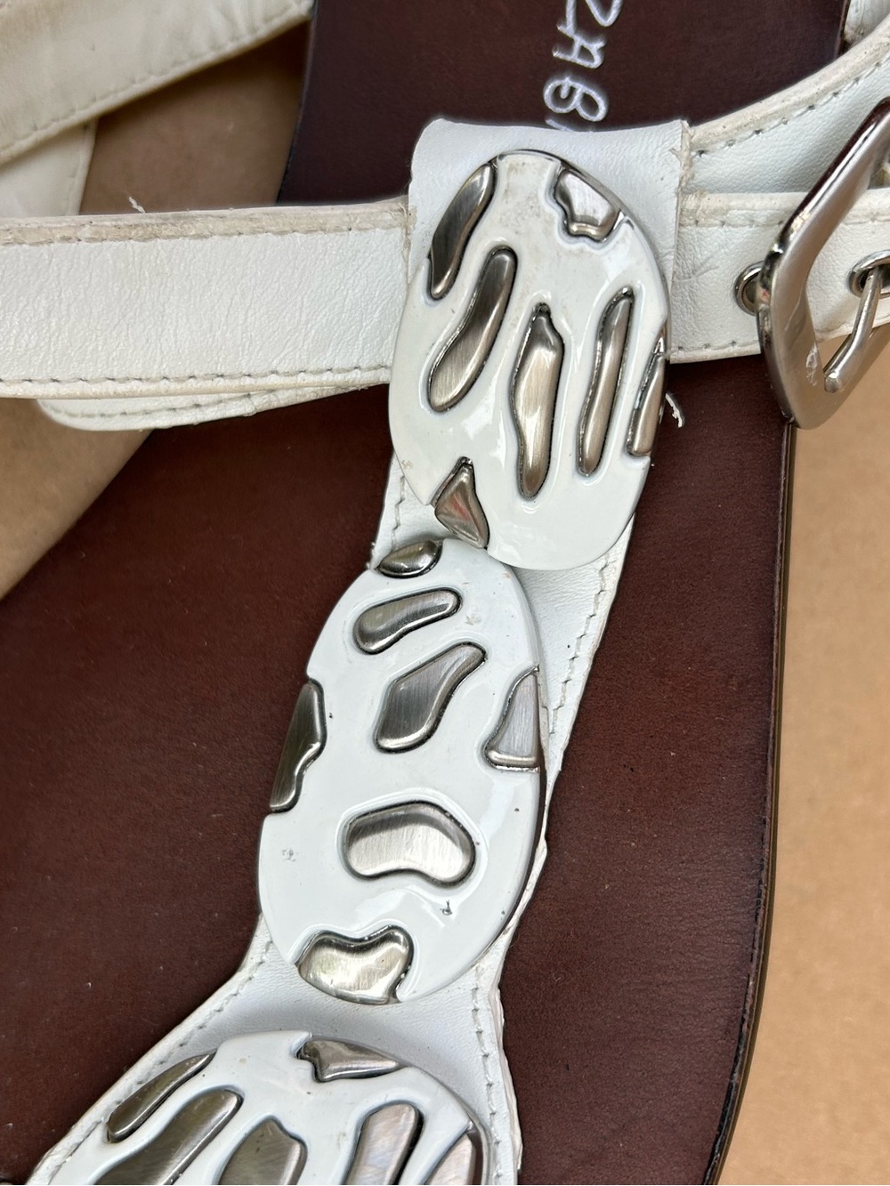 Jean Michel Cazabat Women's Talia Leather Sandals minimalist EU 38.5 US 8 white - Picture 7 of 9